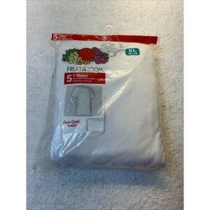 Fruit of the Loom 5 Pack Boys SZ XL 16-18 Tag Free T Shirts Classic White